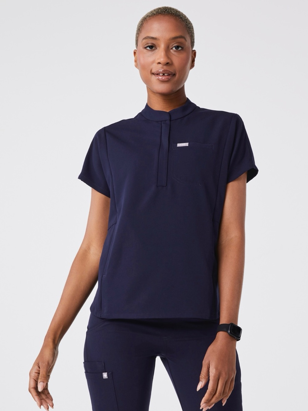 Figs Montex Scrub Top in Navy